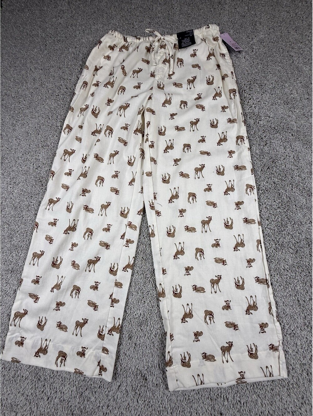 NWT Wild Fable Women’s Pajama Pants Size M Cream Christmas Reindeer